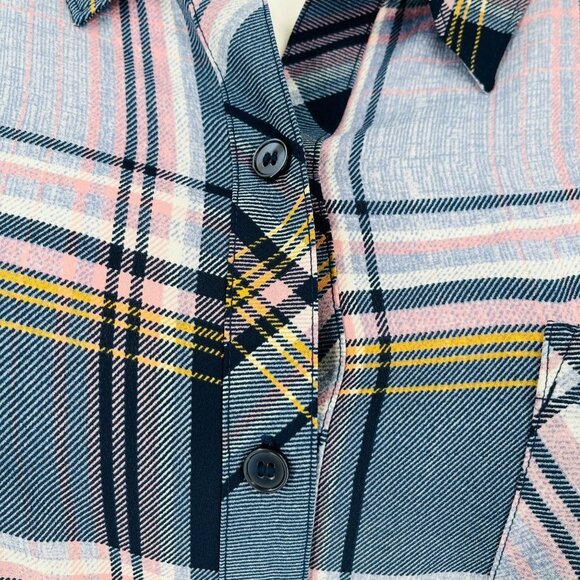 Catherines Tunic Dress Women's Size 2X Plaid Button Front Collared Midi Length - Picture 7 of 12